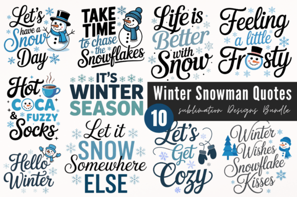 Download Winter Snowman Quotes Sublimation Design - Quote Collection