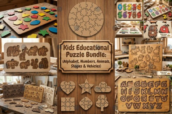 Download Kids Educational Puzzle Bundle SVG - Educational Collection