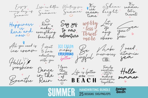 Download Summer Quotes Handwriting Bundle - Quote Collection