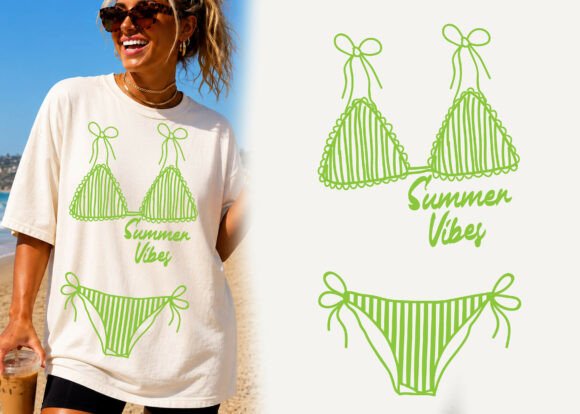 Download Summer Vibes Bikini Stripes Shirt Design - Shirt Collection