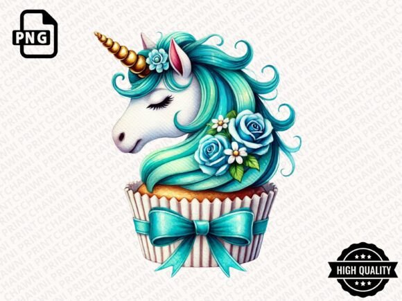 Download Watercolor Unicorn Cupcake Clipart PNG - Premium Resources
