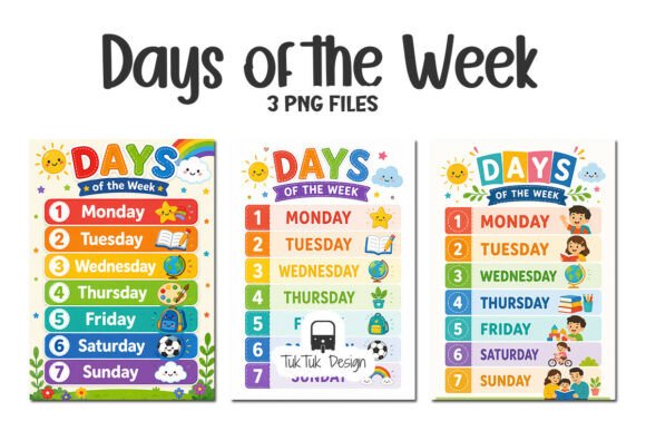 Download Days of the Week Educational Posters PNG - Educational Collection