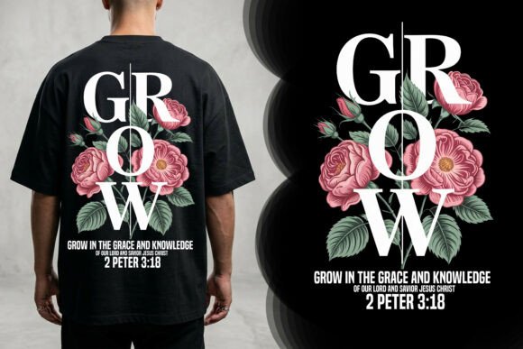 Download Grow Grace Floral Christian T-Shirt - Premium Resources