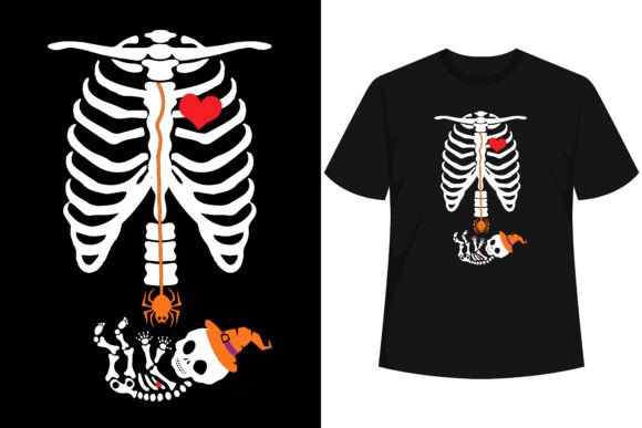 Download Pregnant Skeleton Mom Halloween T-shirt - Shirt Collection