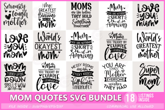 Download Funny Mom Quotes SVG Bundle-II - Quote Collection