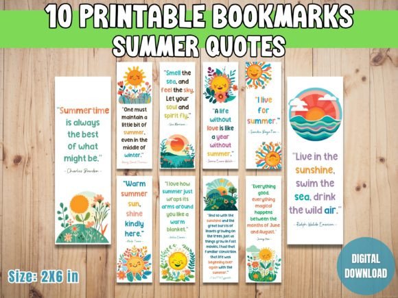 Download Summer Quotes Bookmark Set - Quote Collection