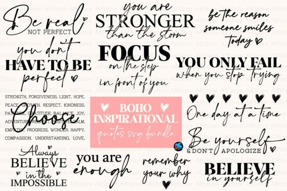 Download Boho Inspirational Quotes SVG - Quote Collection
