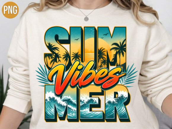 Download Retro Beach Summer Vibes PNG T-Shirt - Shirt Collection
