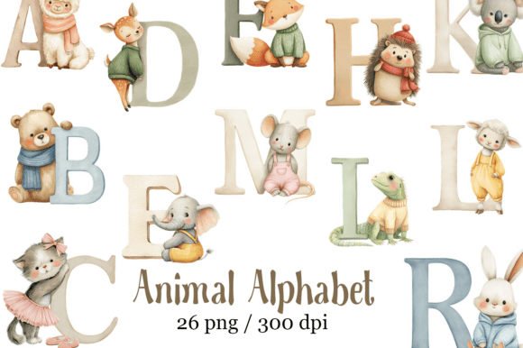 Download Animal Alphabet Clipart, Educational Set - Educational Collection